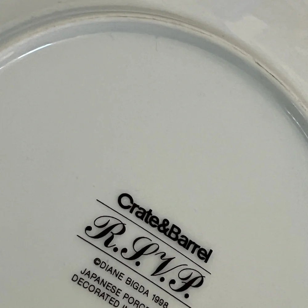 NEW SET OF 3 Crate & Barrel RSVP Diane Bigda plate SALAD APPETIZER DESSERT